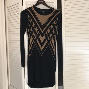 Brown and Black Sweater Dress